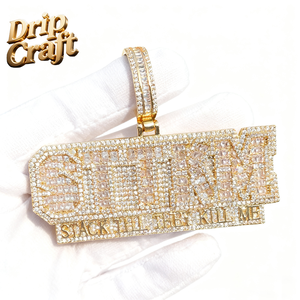 Pendentif Hip-hop STTAM, pendentif lettre pour hommes et femmes, cuivre incrusté de zircon, bijoux tendance Hip-hop, pendentif boutique - Product Image 5