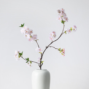 Branches de fleurs de cerisier artificielles Meng Jie, rose clair et blanc, fleurs en soie plastique, fleurs pour vase, décoration de printemps pour la maison - Product Image 3