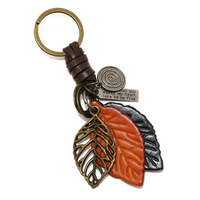 Gantungan Kunci Kulit Vintage Premium, Aksesori Buatan Tangan, Liontin Bulu, Tempat Kacamata, Hiasan Kunci