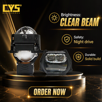 Phare de voiture à lentille de projecteur BI-LED CYS N60-F2 6000K, laser LED 12V 5000 Lumens 46/80W Super Lumineux