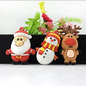 Pendentifs personnalisés Père Noël et Bonhomme de neige, souvenirs de Noël, porte-clés 3D en PVC souple, porte-clés en caoutchouc, pendentif de sac, porte-clés de voiture - Product Image 2