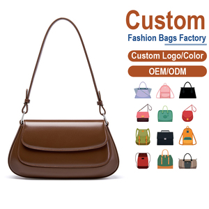 Bolsos de Cuero de Diseño Vintage de Lujo, Bolso de Hombro para Mujer de Cuero Genuino Marrón con Doble Solapa, Antirrobo, Directo de Fábrica, Verano - Product Image 1