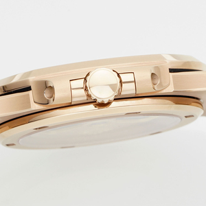 Montre mécanique en or rose pour hommes, bracelet en cuir de crocodile marron, lunette octogonale, cadran rayé blanc, affichage de la date, montre-bracelet de luxe - Product Image 3