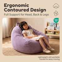 Fauteuil paresseux pour enfants en velours côtelé lavable avec logo personnalisé, taille et couleur sur mesure, canapé pouf en tissu OEM pour la lecture des enfants, vente en gros