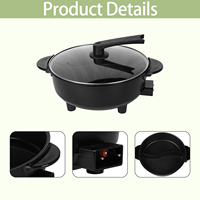 Produit tendance 2026 : Poêle électrique thermostatique ronde antiadhésive multifonctionnelle, marmite électrique, poêle à frire pour la cuisine domestique