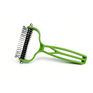 Peine desenredante para mascotas, para gatos y perros, con dientes de acero inoxidable, herramienta de aseo multicolor para el cuidado del pelo de las mascotas - Product Image 5