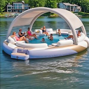 Cabaña de agua con plataforma inflable de isla flotante para River Lake Ocean - Product Image 4