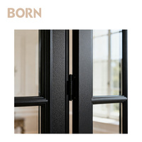 Puerta Plegable de Vidrio Doble con Marco de Aluminio de Alta Resistencia, Aislamiento Acústico y Térmico para Salas de Estar