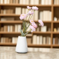 Vase en plastique blanc en forme de T JIN PENG, décoration de table simple pour le salon, centre de table pour étagère