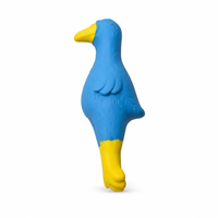 Jouet interactif pour chien en latex naturel, en forme de dodo bleu à col long, qui couine, amusant pour chiot, à mâcher et à jouer, vente en gros, OEM