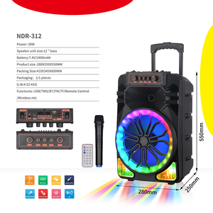 Sürpriz fiyat NDR-312 büyük hoparlörler bluetooth karaoke 12 inç kolu Bluetooth ses kutusu Hi-Fi sistemi taşınabilir hoparlörler