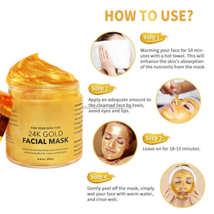 Mascarilla <span class=keywords><strong>Facial</strong></span> de Crema Dorada de 250g para el Cuidado de la Piel OEM/ODM, Antienvejecimiento y Reparadora |   Tamaño de viaje para piel normal |   Proveedor de Marca Privada - Product Image 2