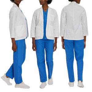 Canvas spandex personnalisable Manteaux de laboratoire en forme de cœur Taille XL OEM Uniformes du personnel hospitalier Gommages de clinique Vêtements de médecin Vente en gros - Product Image 1