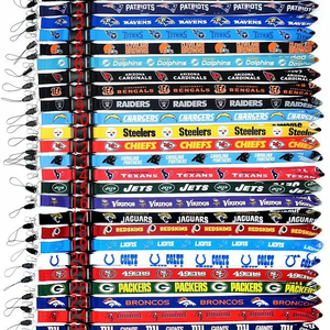 Cordón de poliéster Premium de 2 caras <span class=keywords><strong>NFL</strong></span> Logo 32 equipos de fútbol llavero Correa desmontable accesorio para cámara de teléfono móvil hecho en EE. UU. - Product Image 1
