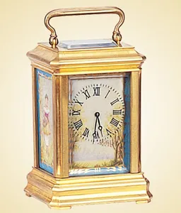 Little Geïmiteerd Van 19th Century Van Franse Messing Ingesloten Kleurrijke/Plain Dial Mechanische Beweging Carriage Clock