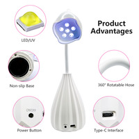 Lampe de séchage des ongles sans fil UV/LED avec logo imprimé, pour salon de manucure, en plastique, certifiée CE/FCC/ROHS, 1800mAh, 365nm+405nm, minuterie automatique