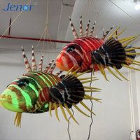 Ballon de fête suspendu en forme de poisson lion tropical, gonflable et lumineux, aux couleurs vives