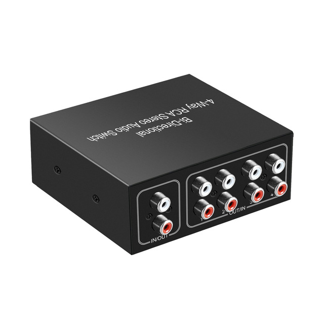 RCA Amplifier R/L Left and Right Channel Audio Switch 4 in 1 Out/1 in 4 Out Bidirectional Switcher 4K HD Made in China