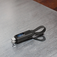 Nouveau câble USB-C magnétique 3-en-1 à chargement rapide 5A avec affichage LED, en alliage d'aluminium, cuivre pur et nylon, pour ordinateur et iOS