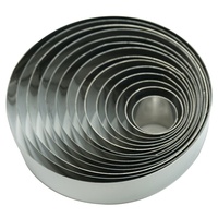Cercle à mousse en acier inoxydable 430, moule à gâteau rond et moule à fondant, emballé en boîte métallique, outil de pâtisserie