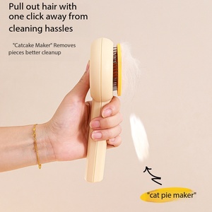 Puda Nouvelle Conception Peigne à Curry Écologique pour Chats Outils de Toilettage en Acier Inoxydable de Haute Qualité Brosse Anti-Peluche - Product Image 3