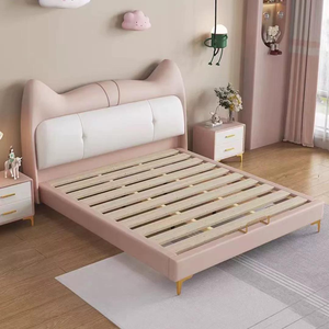 <span class=keywords><strong>Lit</strong></span> en bois massif en forme d'oreilles de chat au design moderne avec rangement, vente directe d'usine pour filles et garçons - Product Image 6