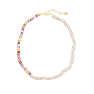Collar de Perlas Naturales de Alta Calidad Chapado en Oro, Colorido, de Arcilla <span class=keywords><strong>Suave</strong></span>, Estilo Bohemio Barroco, para Niños, Joyería de Moda para Aniversario - Product Image 4