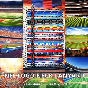 Cordón de poliéster Premium de 2 caras <span class=keywords><strong>NFL</strong></span> Logo 32 equipos de fútbol llavero Correa desmontable accesorio para cámara de teléfono móvil hecho en EE. UU. - Product Image 2