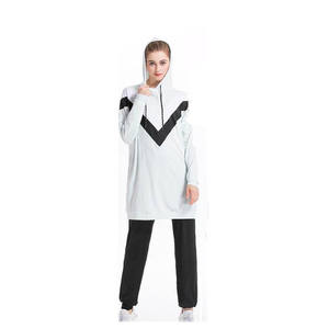Quantité minimale de commande modeste long ensemble sport/Gym islamique pour femmes, <span class=keywords><strong>jogging</strong></span> musulman à capuche, course islamique vêtements de sport tunique haut - Product Image 1