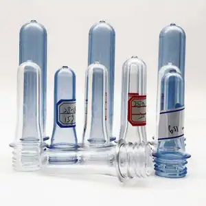 ऐकेडी प्लास्टिक 24 मिमी पीईटी प्रीफॉर्म ट्यूब 45 मिमी 1 लीटर 28 ग्राम पीईटी पानी की बोतल प्रीफॉर्म