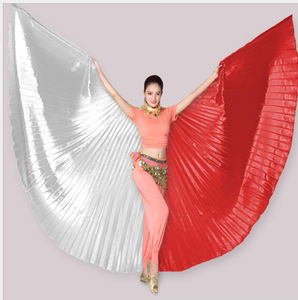 عباءة مهرجان الهالوين ثنائية اللون مع أجنحة إيزيس للرقص الشرقي للبالغين مع عصا - Product Image 4