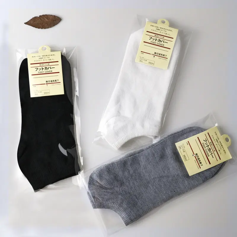 Wholesale Low Cut Tab Men Socks Solid Color Black White Gray Breathable Sports Socks Male Short Socks Women Men