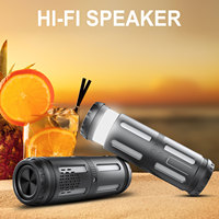 Haut-parleur Bluetooth étanche pour l'extérieur avec lampe torche LED, lampe de camping, radio FM, microphone