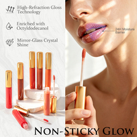 Gloss à lèvres hautement pigmenté avec tube de 10 ml pour filles, enrichi en vitamine E, brillance miroir, hydratant, végan