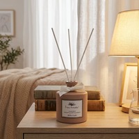 Diffuseur d'arômes écologique en bouteille de verre colorée avec bâtonnets en fibre, best-seller pour la décoration d'entrée de maison, prend en charge OEM ODM