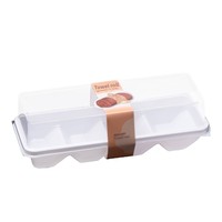 Boîte d'emballage transparente en PET trapézoïdale pour pain, rouleaux de serviettes, desserts à emporter (pâtisseries occidentales)
