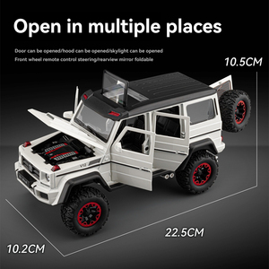 Voiture RC <span class=keywords><strong>4x4</strong></span> G500 en alliage 1:64 2.4G, modèle miniature, portes ouvrables, lumières, son, télécommande 5 canaux, portée 30m, pour enfants - Product Image 3