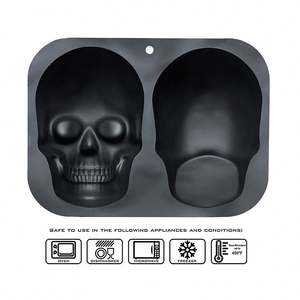 FL- AA041 2021 Grand moule à cake pops en silicone en forme de crâne, facile à nettoyer, pour fête d'anniversaire - Product Image 6