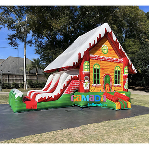 Glissière gonflable commerciale de maison de rebond de PVC de Noël - Product Image 4