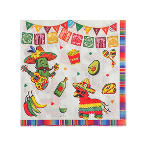 Servilletas Desechables Impresas con Temática de Fiesta de Carnaval Mexicano para Fiestas Transfronterizas - Product Image 4