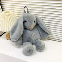 Sac à dos en peluche brodé super doux grande capacité, design polyvalent japonais et coréen, nouveau modèle mignon Panda Niche Lapin