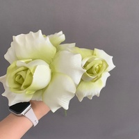 LO-1382 Flor Artificial de Seda Realista y Económica de 63 cm con 3 Cabezas de Rosa para Decoración de Bodas, Eventos y Hogar