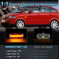 Feux de position latéraux LED dynamiques Clignotants séquentiels 6000k Nouveaux pour Audi A2 2001-2005 A3 8L 1996-2003 A4 B5 1995-2000 A6 4B C5