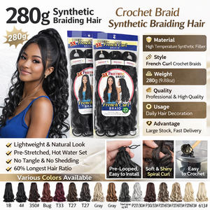 Extensioni <span class=keywords><strong>per</strong></span> <span class=keywords><strong>capelli</strong></span> <span class=keywords><strong>sintetici</strong></span> ad alta temperatura da 225g, Loose Body Wave, Spiral Curl, Crochet Braid, French Curl, trama singola, senza perdita di <span class=keywords><strong>capelli</strong></span> - Product Image 5