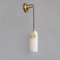 Lampe murale en marbre naturel et cuivre, style luxe simple et moderne, pour salon, mur de fond, lampe de chevet créative nordique pour chambre à coucher