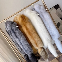 Nouvelle Mode Long Style Réel Écharpe De Fourrure De Renard Avec Queue Femmes Tenue D'hiver Fourrure Silencieux Dames Véritable Manteau De Fourrure Col