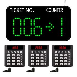 Sistema di Chiamata Wireless con Numeratore Automatico, 3 Tastierini e Schermo LED Verde per Uffici, Cliniche, Banche e Ristoranti - Product Image 1