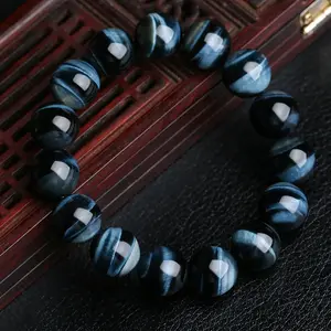 Südafrika nisches blaues Tigerauge Stein armband natürlicher Tigerauge stein/Adler auge Stein/Holz met amorphe Stein perlen Männer