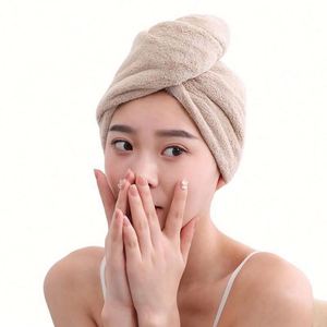 Quick-Drying Coral Velour Fleece Cute Eco-Friendly Cooling Hair Dyeing <b>Bathing</b> Cap 25*65cm Custom All-Season Soft Water - Product Image 2