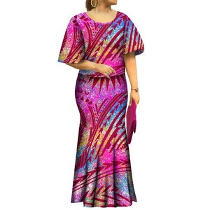 ชุดเซ็ตเพลตตาซีแบบสั่งทำพิเศษลายเกาะแปซิฟิกใหม่ ชุดกระโปรงยาวทรงเมอร์เมด 2 ชิ้นสำหรับผู้หญิง ไซส์พลัส ชุดเดรสทรงหางปลา - Product Image 1